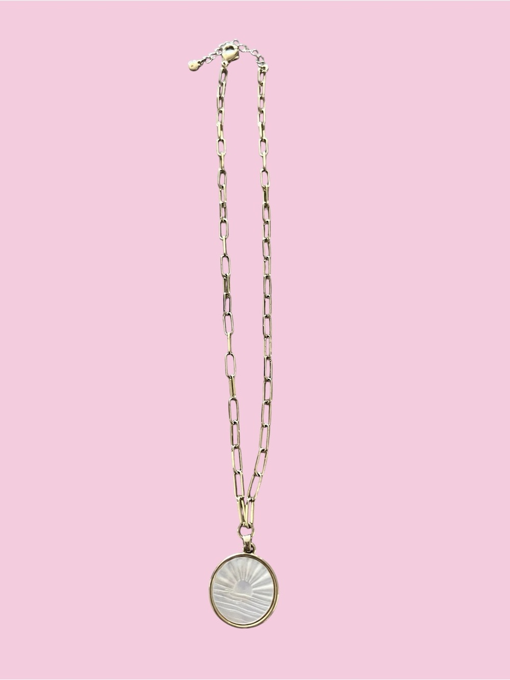 Camila Coelho Gold Chain Necklace with White Mother of Pearl Pendant